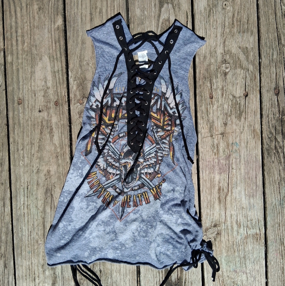 Affliction Y2K Lace Shirt Small